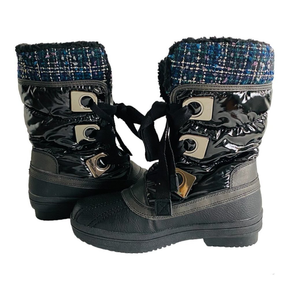 Call It Spring Water Resistant Plaid Winter Boots 8 NWT​​​​​​​​​​